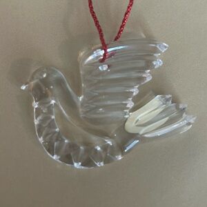 Gorham Full Lead Crystal Holiday Dove Ornament West Germany